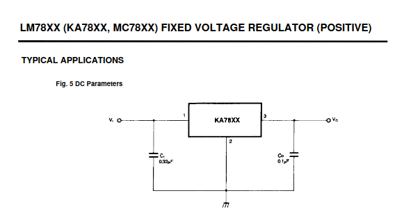 LM7809 in application accorting to the datasheet