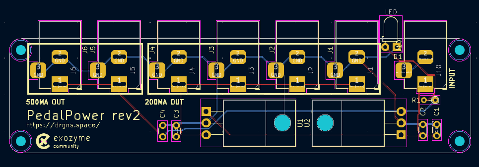 Photo of the schematic in PCB form